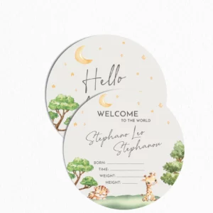 Into The Wild - Acrylic Baby Birth Announcement Plaques | Welcome Set