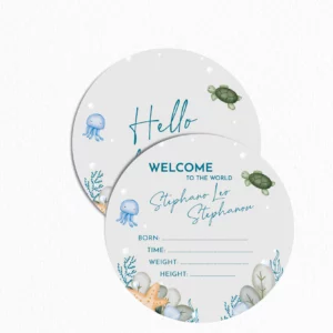 Under The Sea - Acrylic Baby Birth Announcement Plaques | Welcome Set