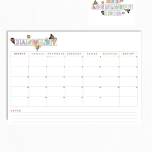 2026 Personalised Pastel Teacher Calendar